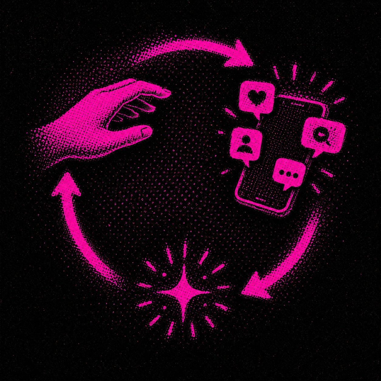 Diagram of the dopamine feedback loop triggered by smartphone use — brain rot mechanism explained